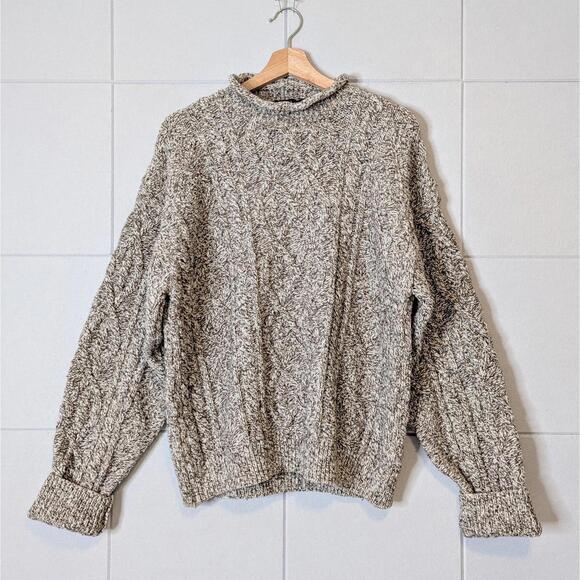 Old Glory Other - SOLD Vintage 90s chunky knit cotton & wool rolled neck sweater